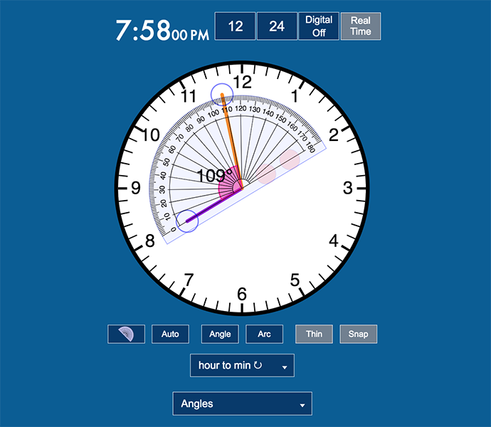 Interactive analogue and digital clock